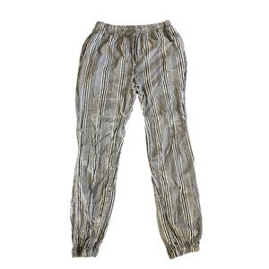 Yak & Yeti‎ Unisex Striped Cotton Pants Multicolor Elastic Waist Large